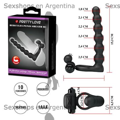 Anillo con vibrador para doble penetracion